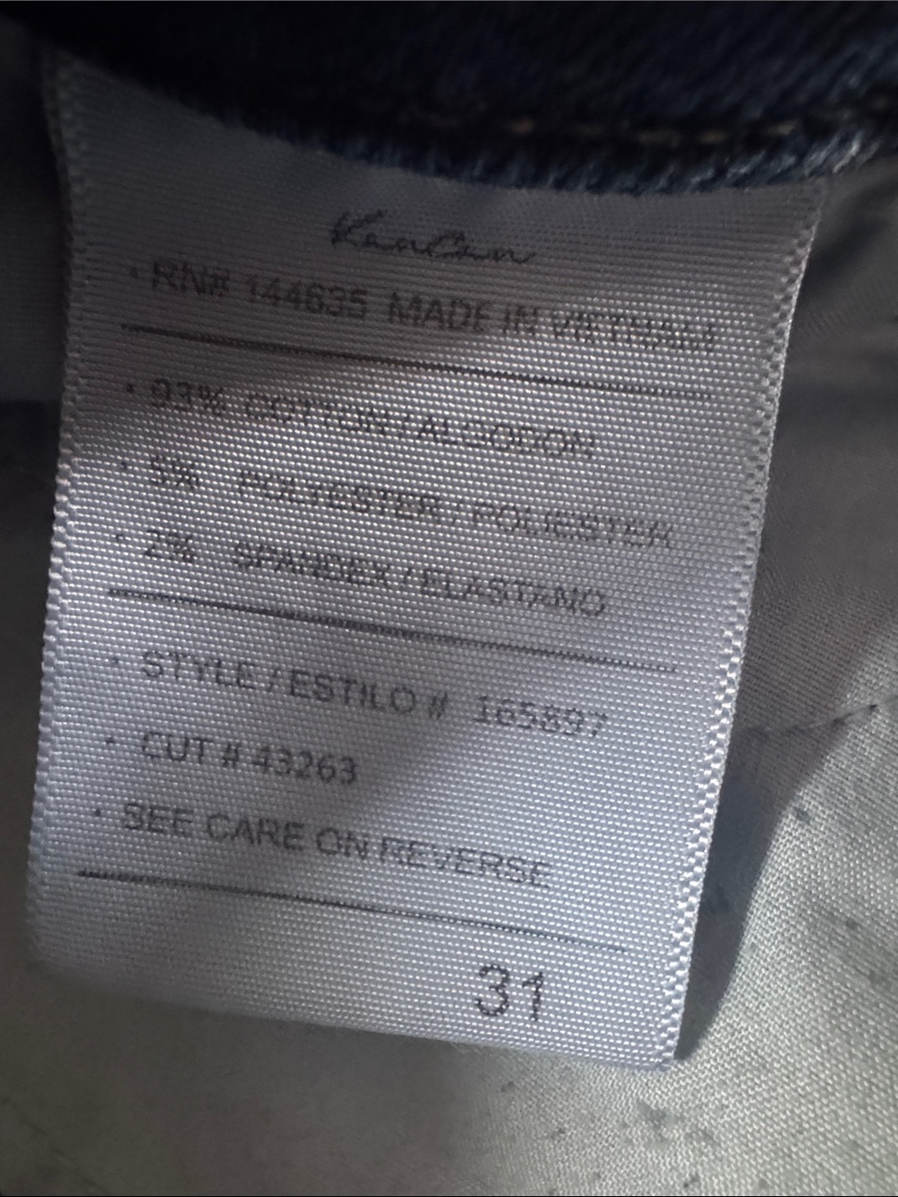 KanCan Dark Blue Distressed Boyfriend Jeans with Button Fly - Picture 5 of 7
